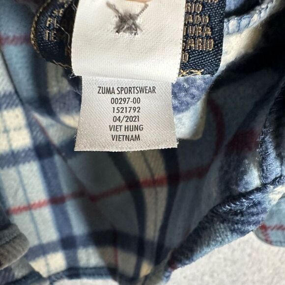 Freedom Foundry Mens Size Medium Button Front Flannel Shirt Blue White Plaid - Picture 4 of 8